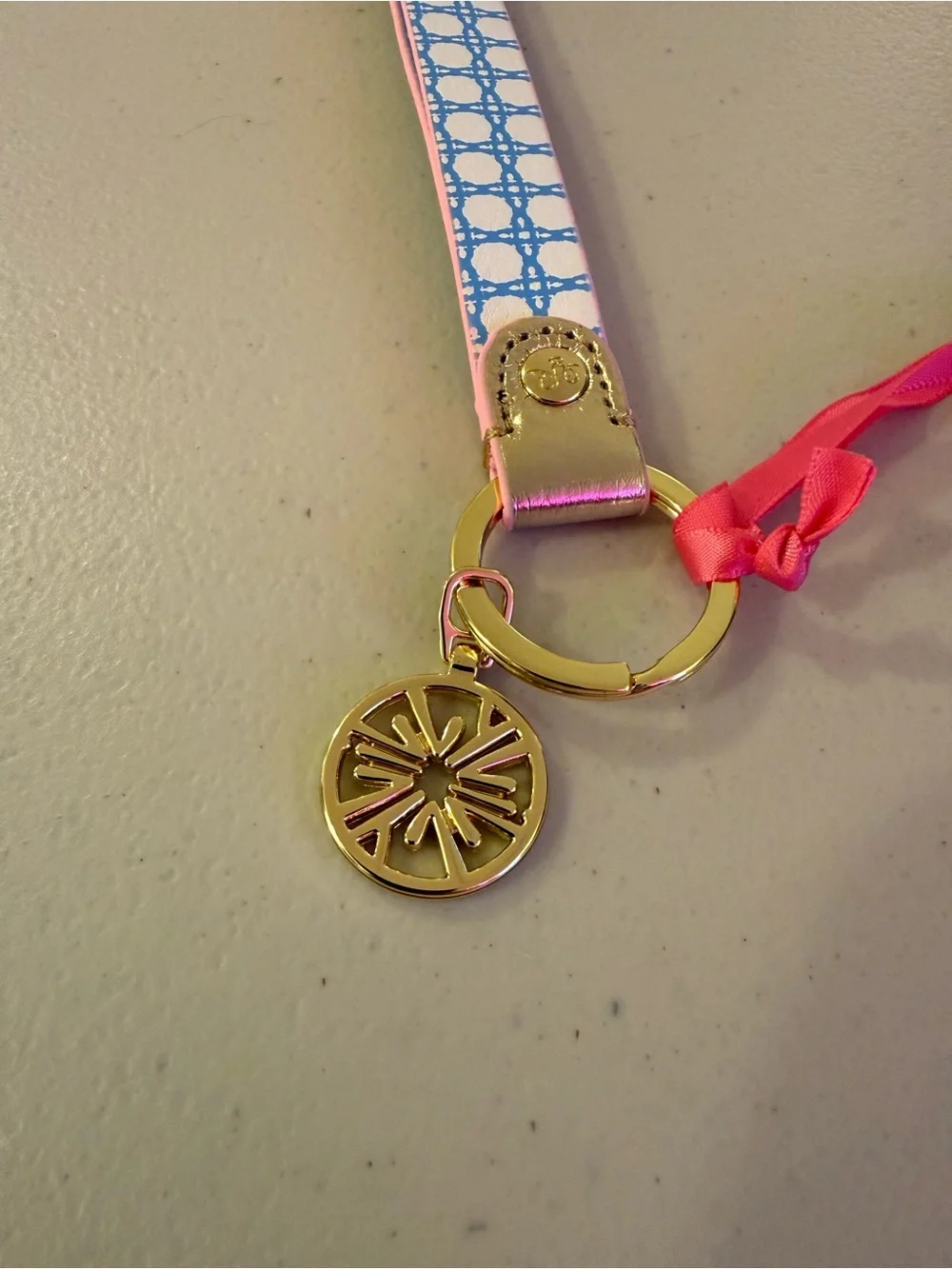 Lilly Pulitzer Strap Keychain in ‘Frenchie Blue Caning’ - *NWT*